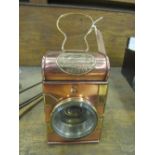 A Fireman's hand/belt copper lamp by Shand Mason, London; in excellent condition (view in security
