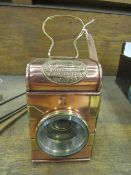 A Fireman's hand/belt copper lamp by Shand Mason, London; in excellent condition (view in security