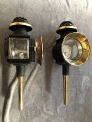 Large pair of carriage lamps (view in security pen)