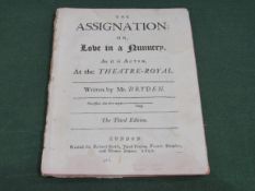 17th Century Play: The Assignation or Love in a Nunnery by John Dryden as it is acted at the Theatre