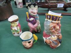 Shorter and Son character jug; mini Wade character jug; melbaware character jug -Punch; small toby