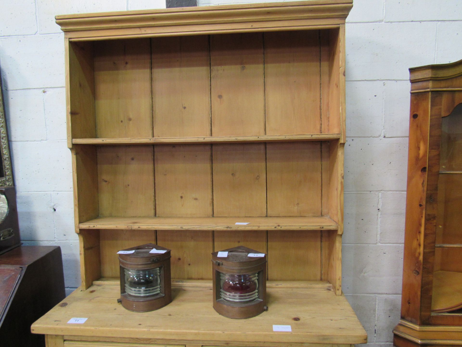 Pine Welsh dresser. 122 x 47 x 208cms. Estimate £50-80. - Image 3 of 4