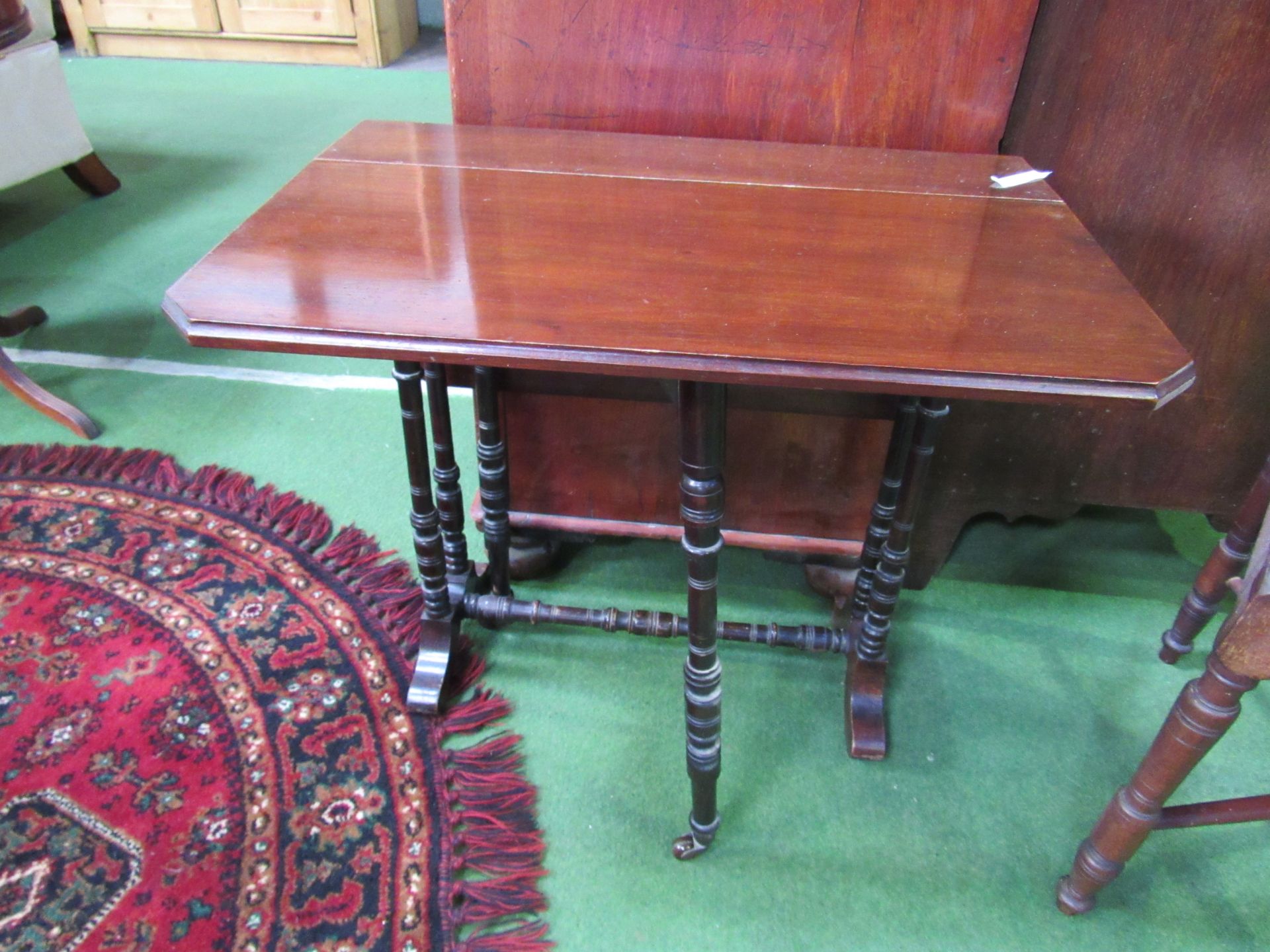 Inlaid corner chair together with Sutherland table, 54 x 61(open) x 56cms. Estimate £30-50. - Image 3 of 3