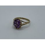 9ct gold amethyst ring, size O, weight 2.4gm. Estimate £100-120.