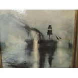 JMW Turner, Ships at Anchor in Dieppe Harbour, Victorian Oleograph. Estimate £15-20.