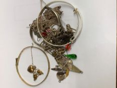 Small bag of rolled gold items & small bag of 925 items and other white metals untested. Est 10-15