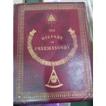 History of Freemasonry in 3 leather bound volumes by Robert Freke Gould, 1886. Estimate £50-70.