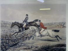 2 framed and glazed fores's hunting sketched. Estimate £10-20.