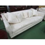 Duresta Trafalgar knowl-style cream upholstered sofa complete with scatter cushions, 230 x 110 x