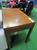 Mahogany fold over top card table. 92 x 102 (closed) x 72. Estimate £30-50.