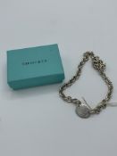 925 silver Tiffany necklace complete with label marked ""please return to Tiffany & Co New York""