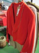 Red military mess jacket. Estimate 20-40.