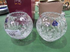 2 crystal glass bowl vases. Estimate £20-30.