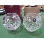 2 crystal glass bowl vases. Estimate £20-30.