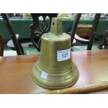 Large naval ship's brass bell with original clapper. Estimate £180-200.
