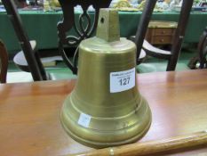 Large naval ship's brass bell with original clapper. Estimate £180-200.