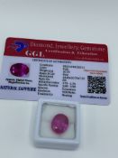 Oval cut pink sapphire, weight 10.70ct with certificate. Estimate £40-50.