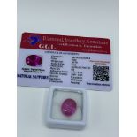 Oval cut pink sapphire, weight 10.70ct with certificate. Estimate £40-50.