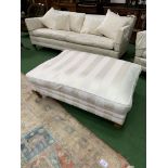 Duresta cream upholstered foot stool with cushion. 123 x 89 x 42 Estimate £50-80.