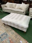 Duresta cream upholstered foot stool with cushion. 123 x 89 x 42 Estimate £50-80.