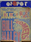 Bill Haley and the Comets original billboard poster on its hoarding. This poster advertised a