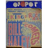 Bill Haley and the Comets original billboard poster on its hoarding. This poster advertised a