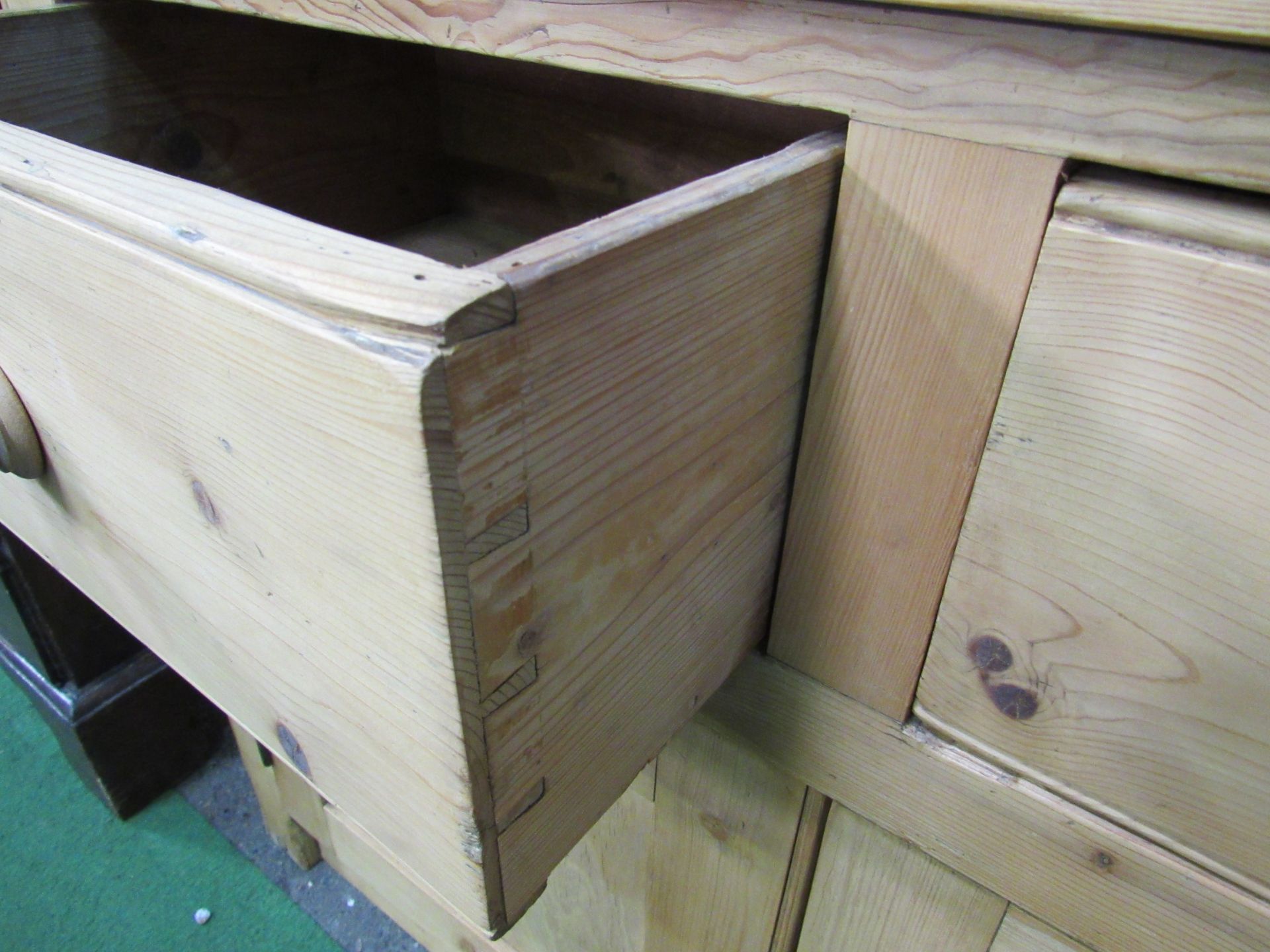 Pine Welsh dresser. 122 x 47 x 208cms. Estimate £50-80. - Image 4 of 4