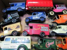 Box of 12 Lledo model vehicles, boxed. Estimate £20-30.