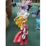 Royal Doulton figurines: Isadora, Kirsty, Kathy & Top of the Hill (as found). Estimate £25-35