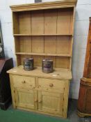 Pine Welsh dresser. 122 x 47 x 208cms. Estimate £50-80.