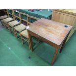 4 x 1950's school chairs by Kingfisher and another, together with a child's school desk. Estimate £