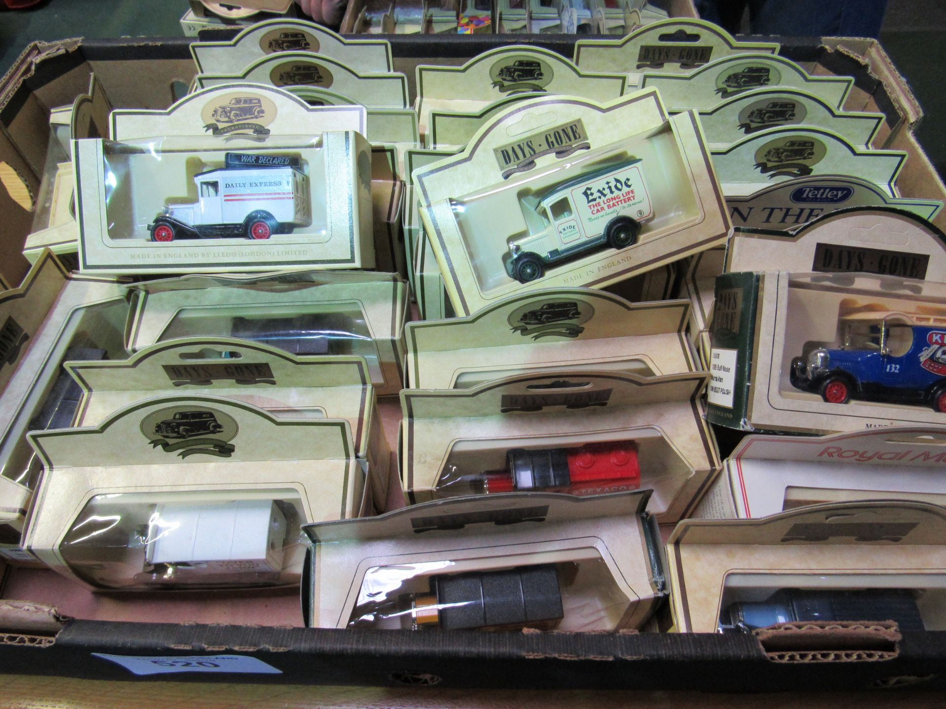 Box of 30 mainly ""Days Gone"" model vehicles, boxed. Estimate £30-60.