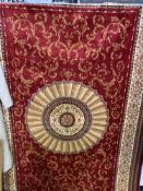Red ground Abusson carpet, 230 x 160cms. Est £40-50