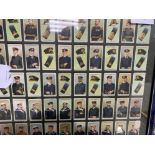 4 framed and glazed Wills cigarette cards sets. Royal Navy trade badges, Royal Navy signals, Royal