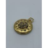 AVIA 17 jewels open face pocket watch in yellow metal case. Going order. Estimate £25-35.