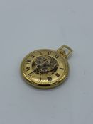 AVIA 17 jewels open face pocket watch in yellow metal case. Going order. Estimate £25-35.