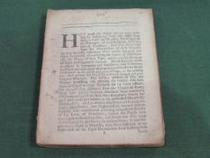 17th Century Pamphlet, 1680's. Era of James II. A quarto size tract. Anti-Catholic in nature, and
