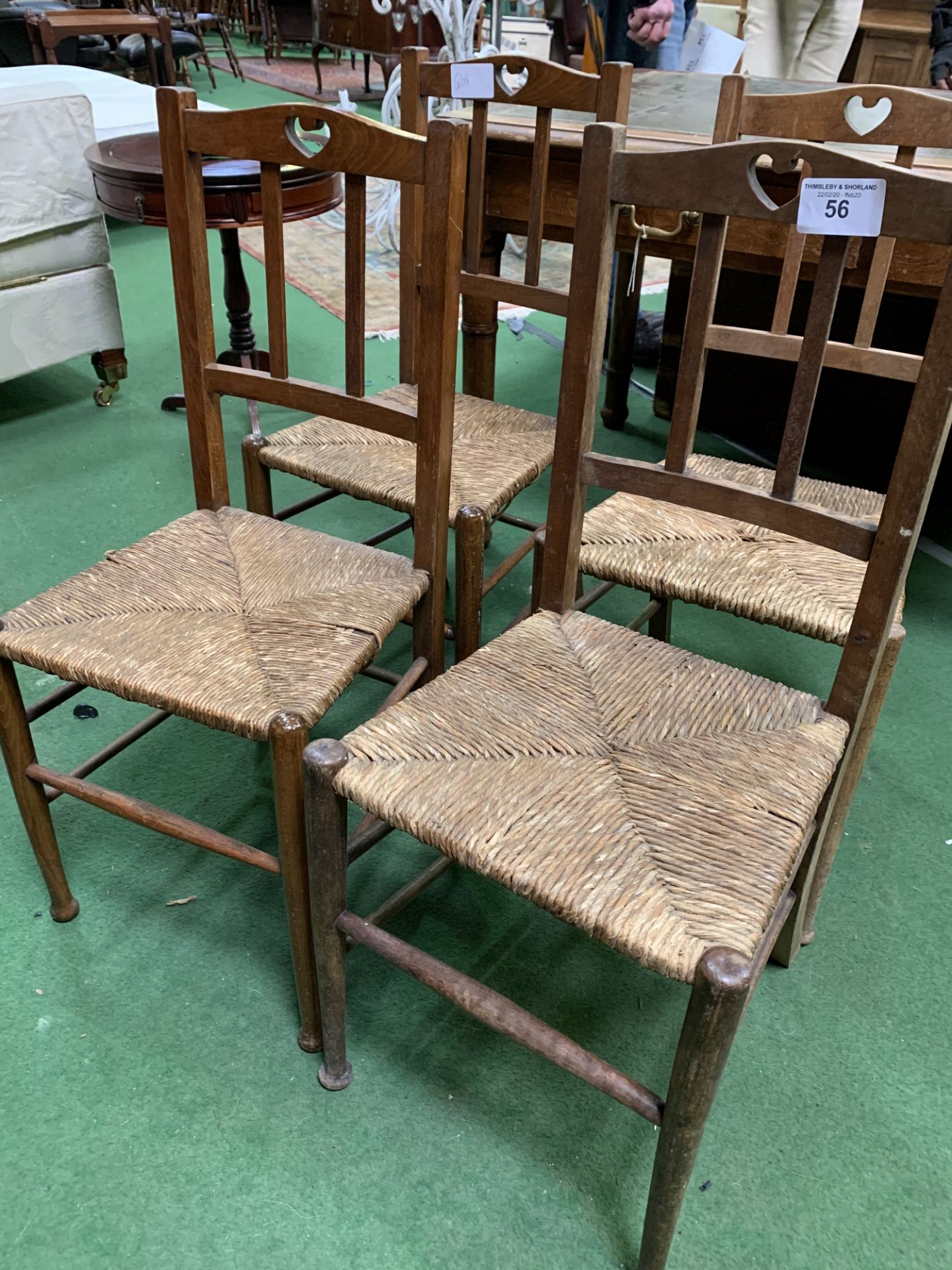 4 string seat chairs. Estimate £10-20. - Image 2 of 4