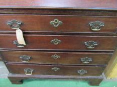 Georgian oak bureau with brass fittings & fitted interior, complete with purchase invoice dated