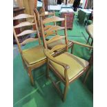 2 + 4 Ercol ladder back dining chairs to suit lot 32. Estimate £120-150.