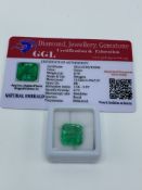 Octagon cut emerald, weight 8.70ct with certificate. Estimate £40-50.