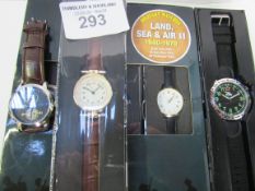 6 various new and boxed watches. Estimate £15-20.