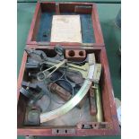 Boxed sextant by Henry Hughes and Son of 59 Fenchurch Street, London circa 1880. Estimate £60-80.