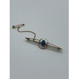 9ct gold, opal and seed pearl late Victorian brooch. Estimate £50-80.