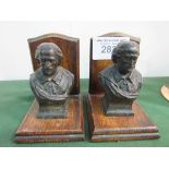 A pair of bronze Shakespeare bust book ends. Estimate £30-50.