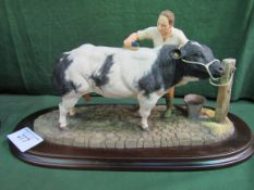 Country Artists Belgian Blue Bull on plinth. Estimate £40-50.