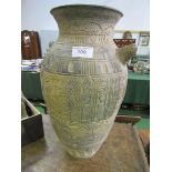 Large Egyptian-style vase. Height 64cms. Estimate £20-40.