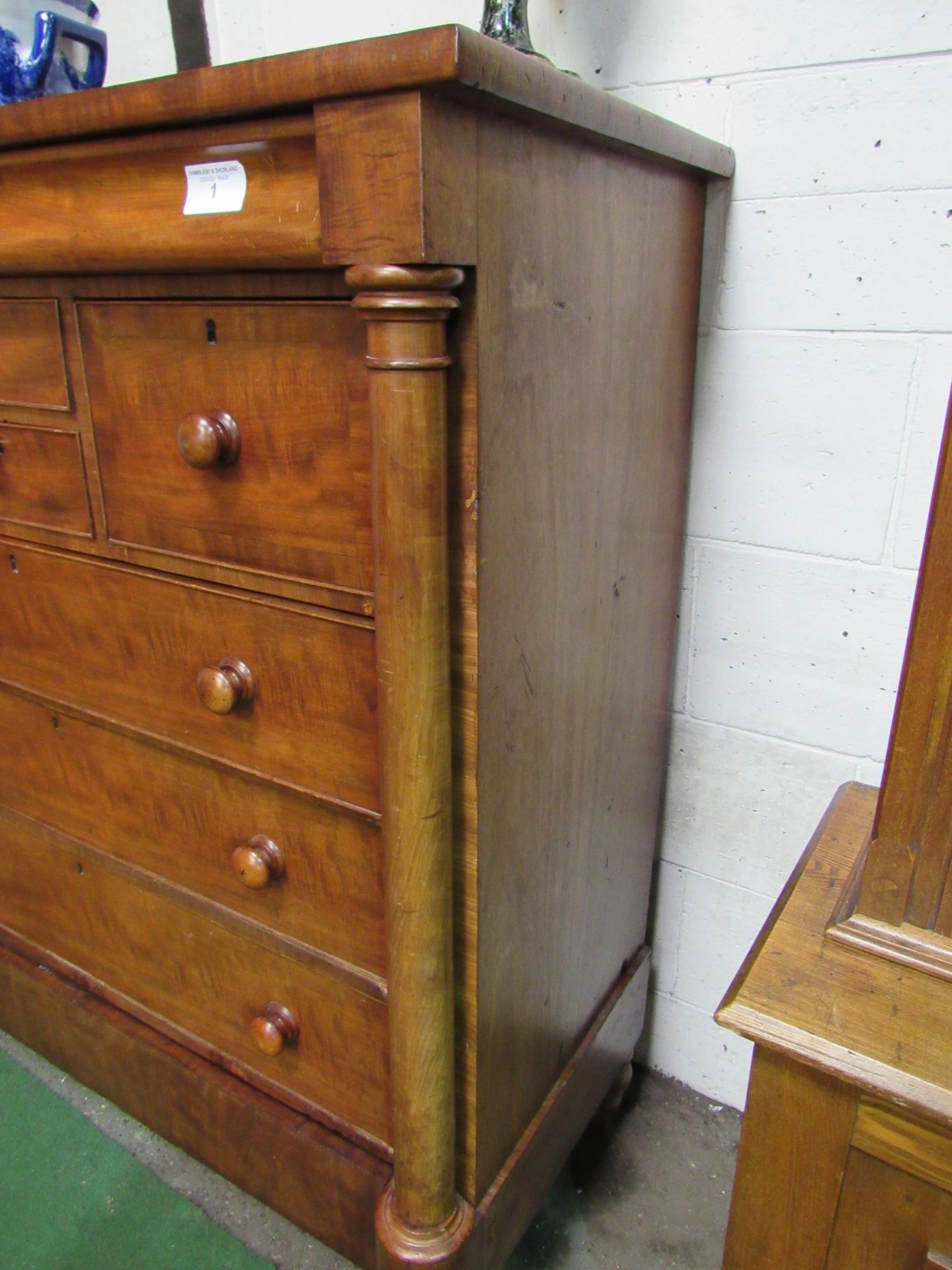 Mahogany Scotch chest of 4 over 4 drawers. plus a secret frieze drawer. 137 x60x150 Est £50-80 - Image 5 of 6