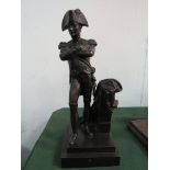 Bronze statuette of a Napoleonic era military figure, height 24cms. Estimate £40-60.