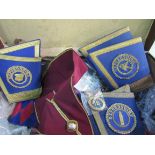 Suitcase containing a quantity of Freemasonry regalia including Oxfordshire. Estimate £25-50.